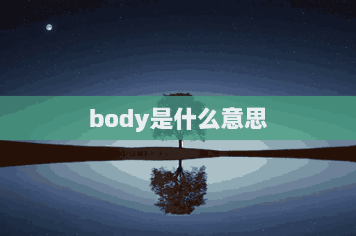 body是什么意思(body是什么意思英语翻译)